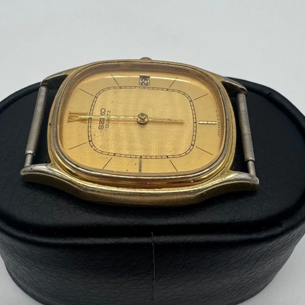 Vintage Seiko Quartz 6432-5100 Gold Tone Watch Head Parts Only